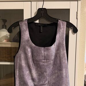 BCBGMazAzria Lavender-Gray Sleeveless Midi Dress
